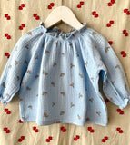 All- time tunika/ Double gauze  Baby Blue Flowers