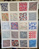 Sengetæppe / 20 shades of blue/ Mål: 0,95x 1,15m
