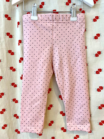 Leggings / French jersey pink with grey dot