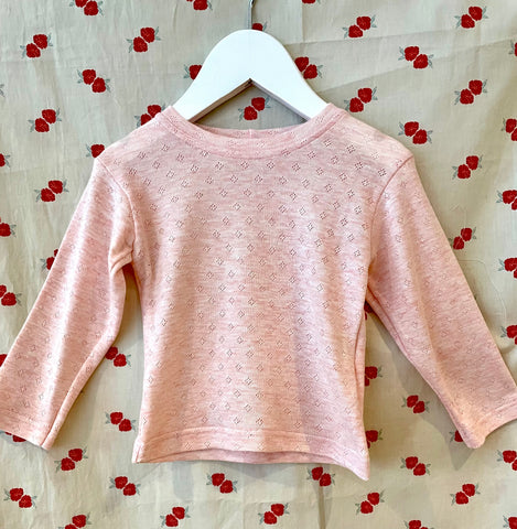Pointelle T-shirt pastel pink