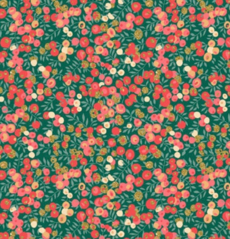 Liberty Tana Lawn/ Wiltshire Berry med glimmer.