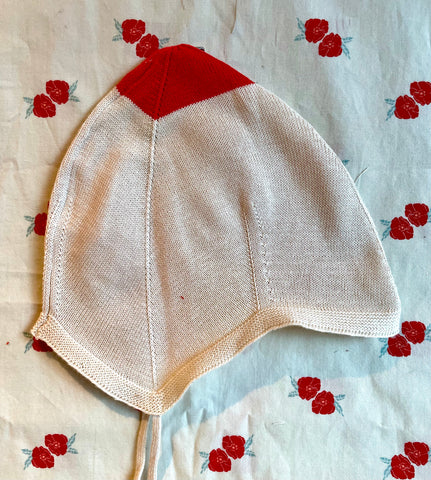 Baby hat / Off White -rød